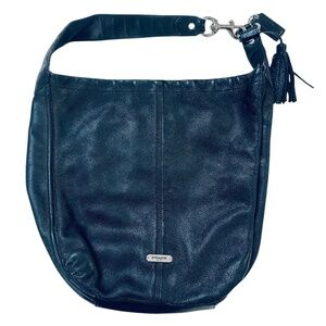 Coach Black Pebbled Leather Large Hobo Bucket Tote Shoulder Bag
